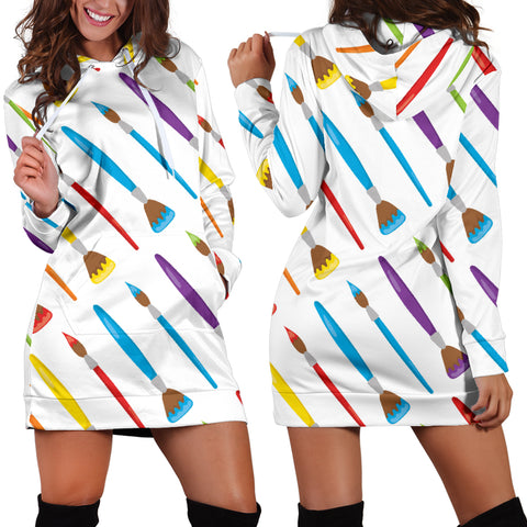 Art Brush Hoodie Dress