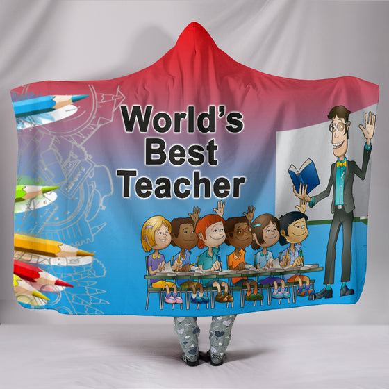 World's Best Teacher Hooded Blanket