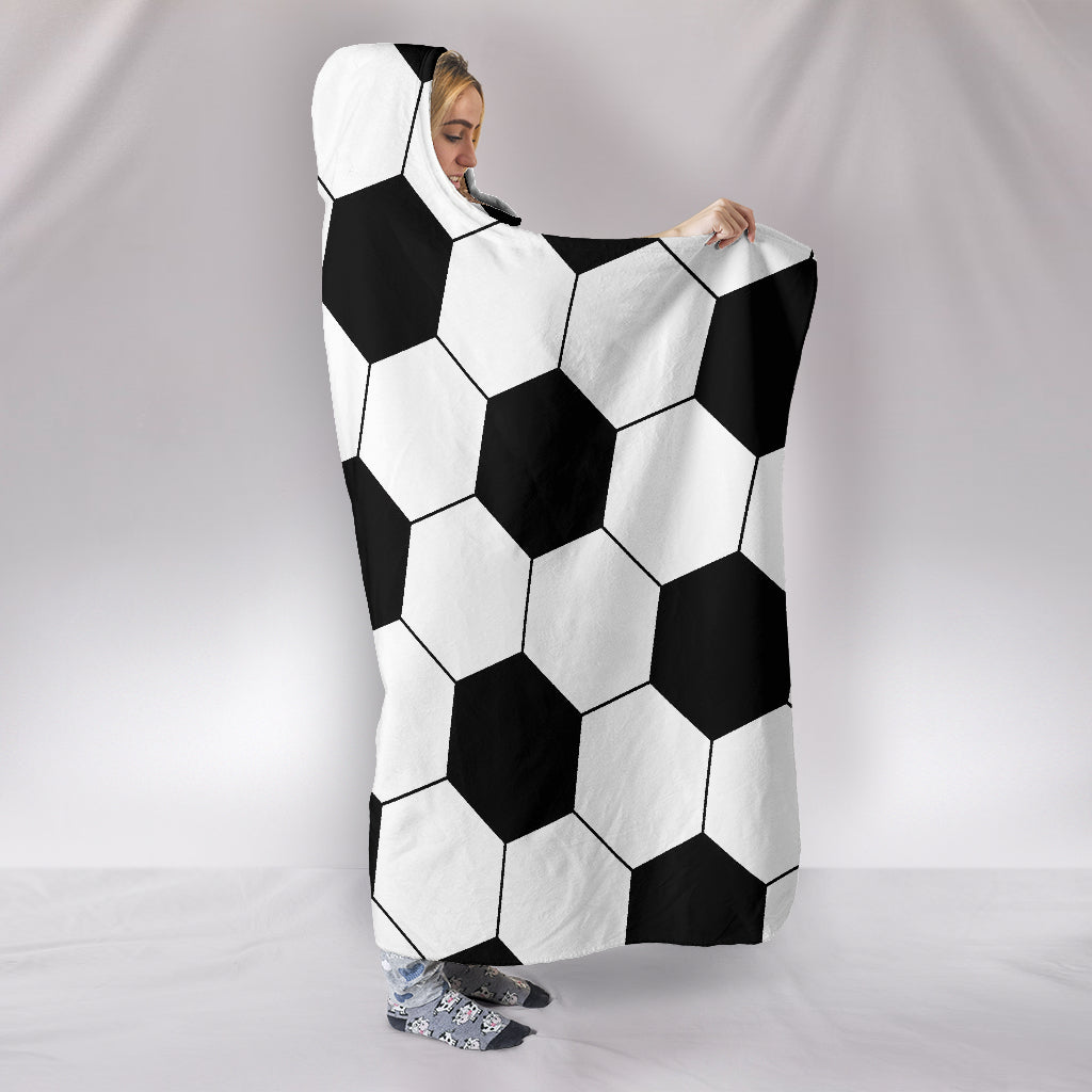 Soccer Ball Hooded Blanket
