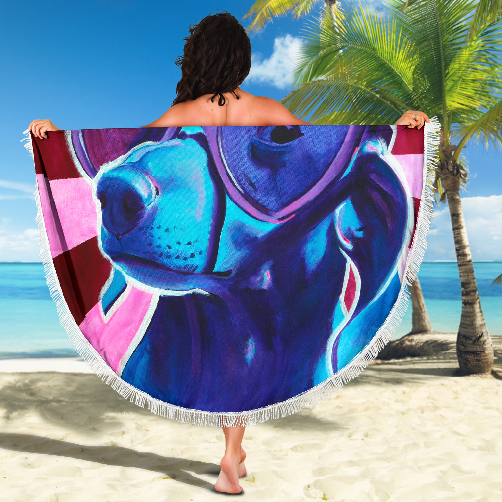 Sunglass Doxie Beach Blanket