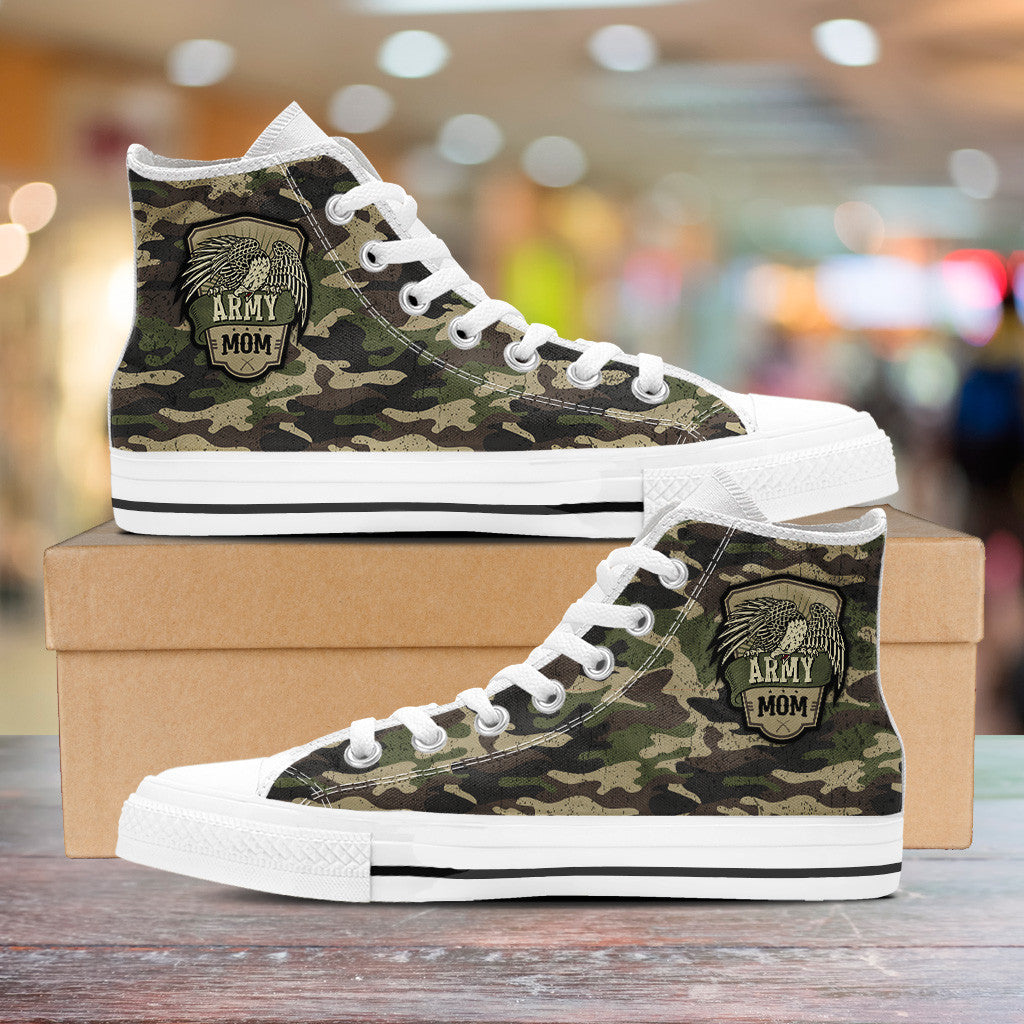 Army Mom Camouflage High Tops