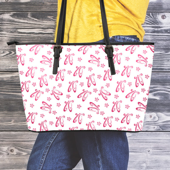 Ballet Slippers Large Leather Tote Bag