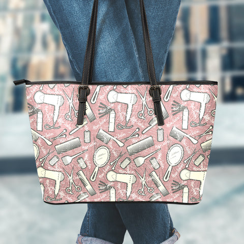Hair Salon Large Leather Tote Bag