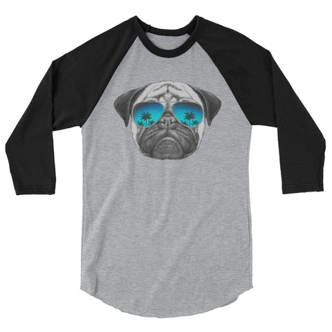 Awesome Pug 3/4 Sleeve Raglan Shirt