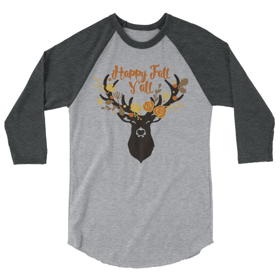 Happy Fall Y'all 3/4 Sleeve Raglan Shirt