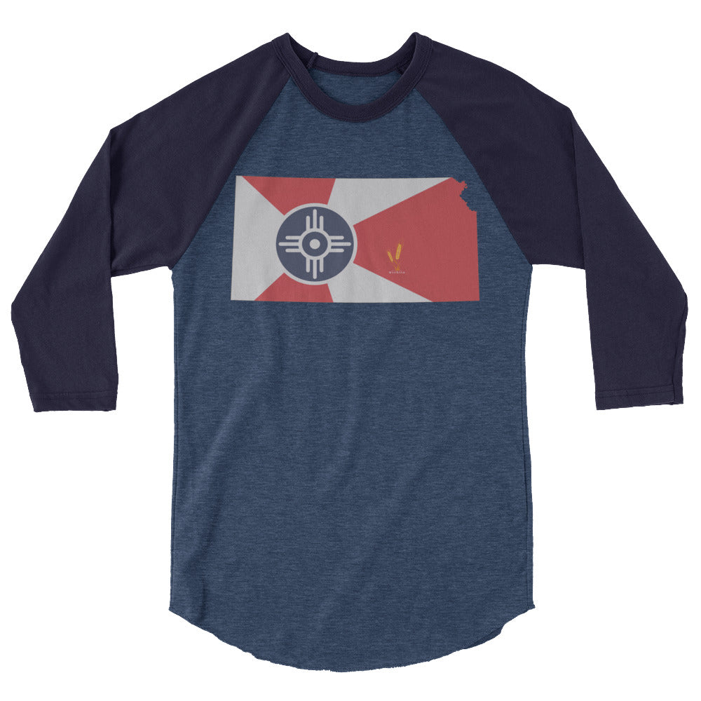 Wichita Flag 3/4 Sleeve Raglan Shirt