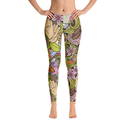 Massage Therapist Doodle Leggings