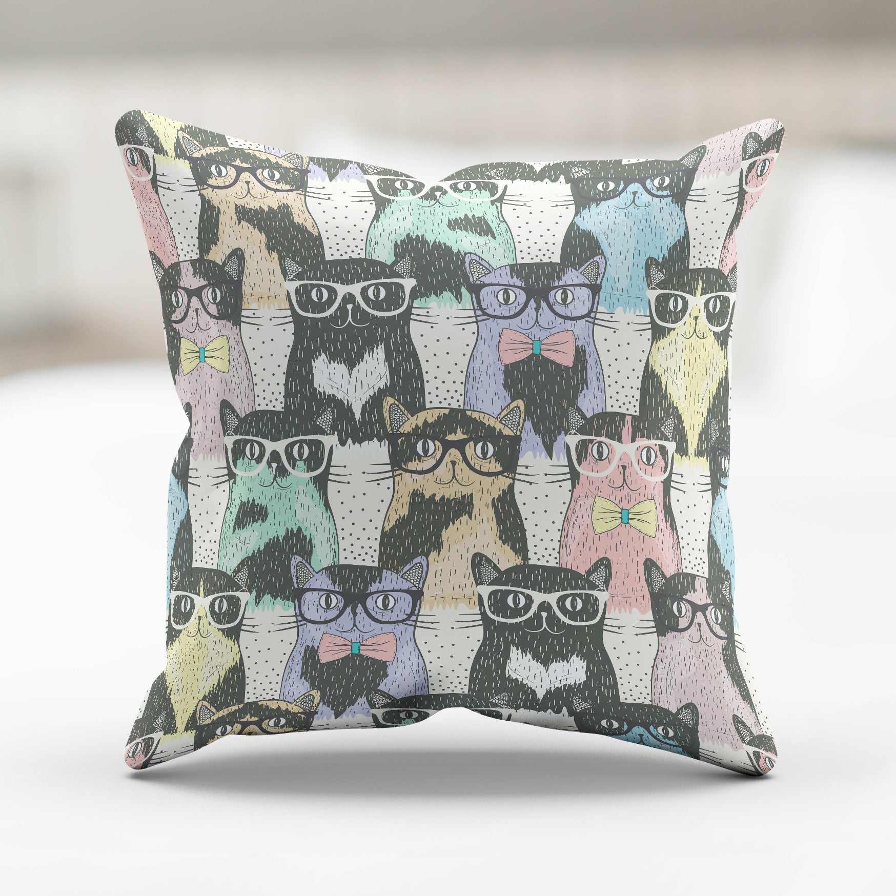 Cat Glasses Pillow Cover