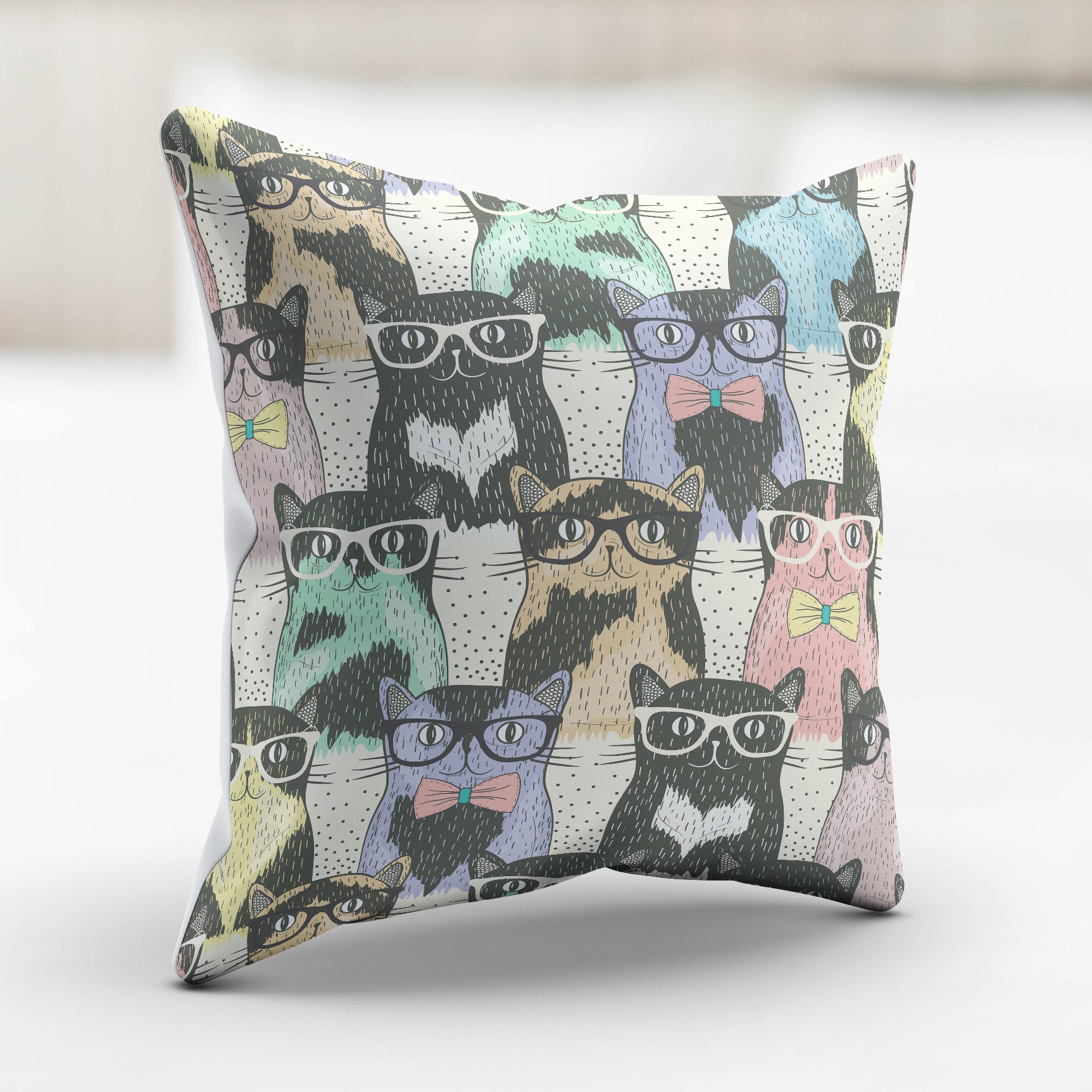 Cat Glasses Pillow Cover