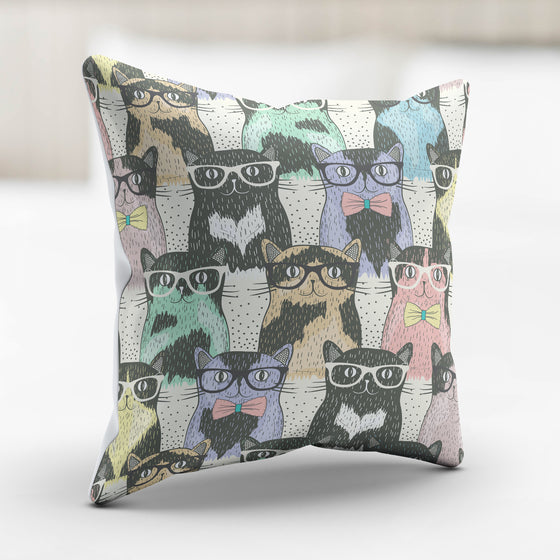 Cat Glasses Pillow Cover