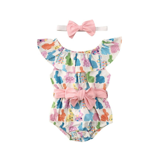 Easter Rabbit Romper with Headband