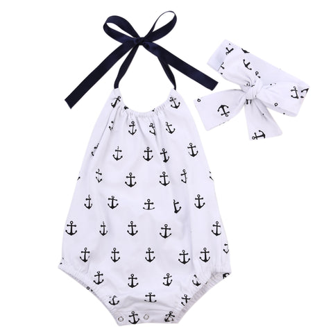 Anchor Romper with Headband