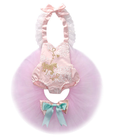 Pink Princess Lace Romper + Tutu Skirt