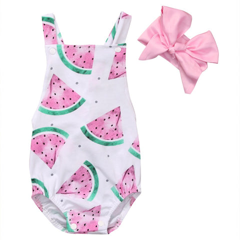 Watermelon Romper with Headband