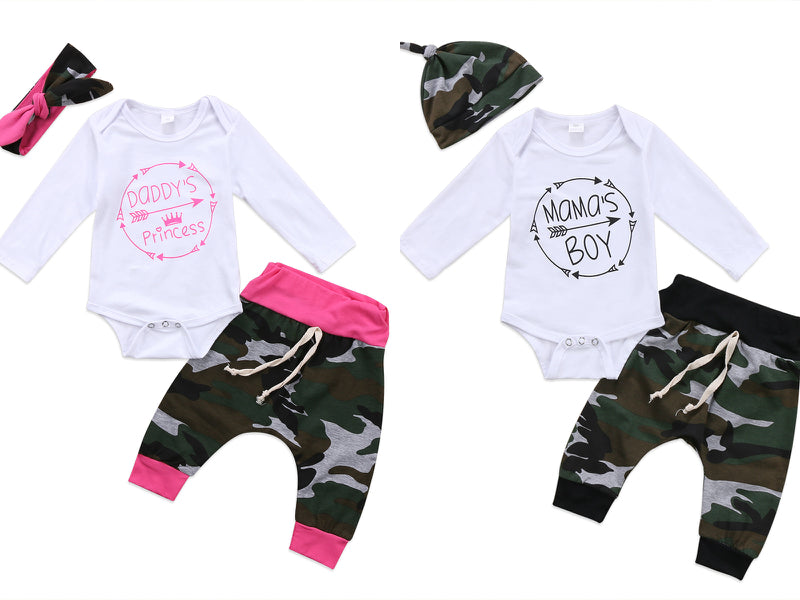 Daddy's Girl/Mama's Boy 3-Piece Camoflauge Outfit
