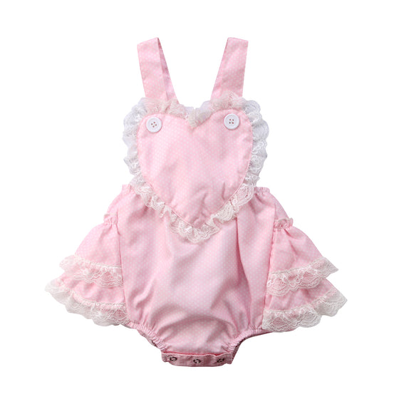 Sweet Heart Ruffled Romper