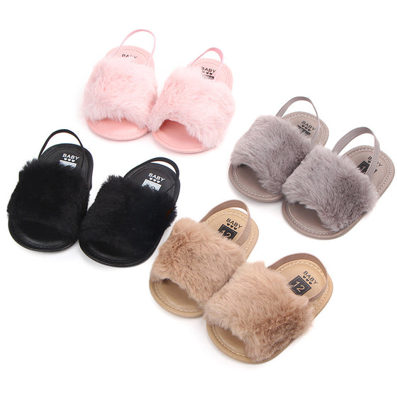 Faux Fur Baby Slipper Sandals