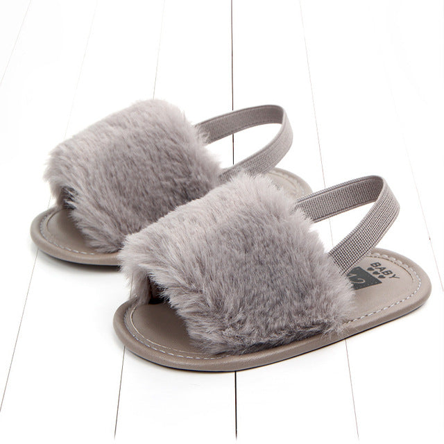 Faux Fur Baby Slipper Sandals