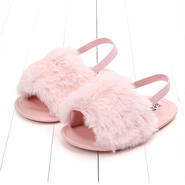 Faux Fur Baby Slipper Sandals