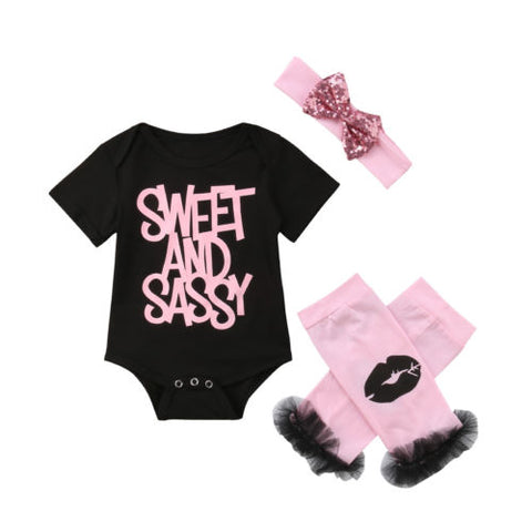 Sweet and Sassy Onesie with Leg Warmers & Headband