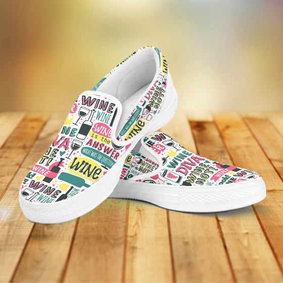 Wine Diva Slip Ons