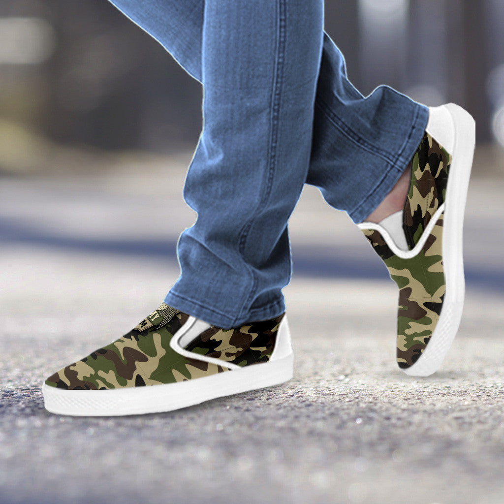 Army Mom Camouflage Slip Ons
