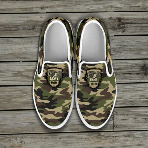 Army Mom Camouflage Slip Ons