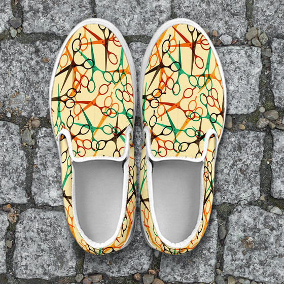 Scissors Pattern Slip Ons