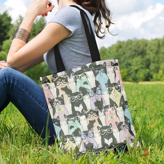 Cat Glasses Tote Bag