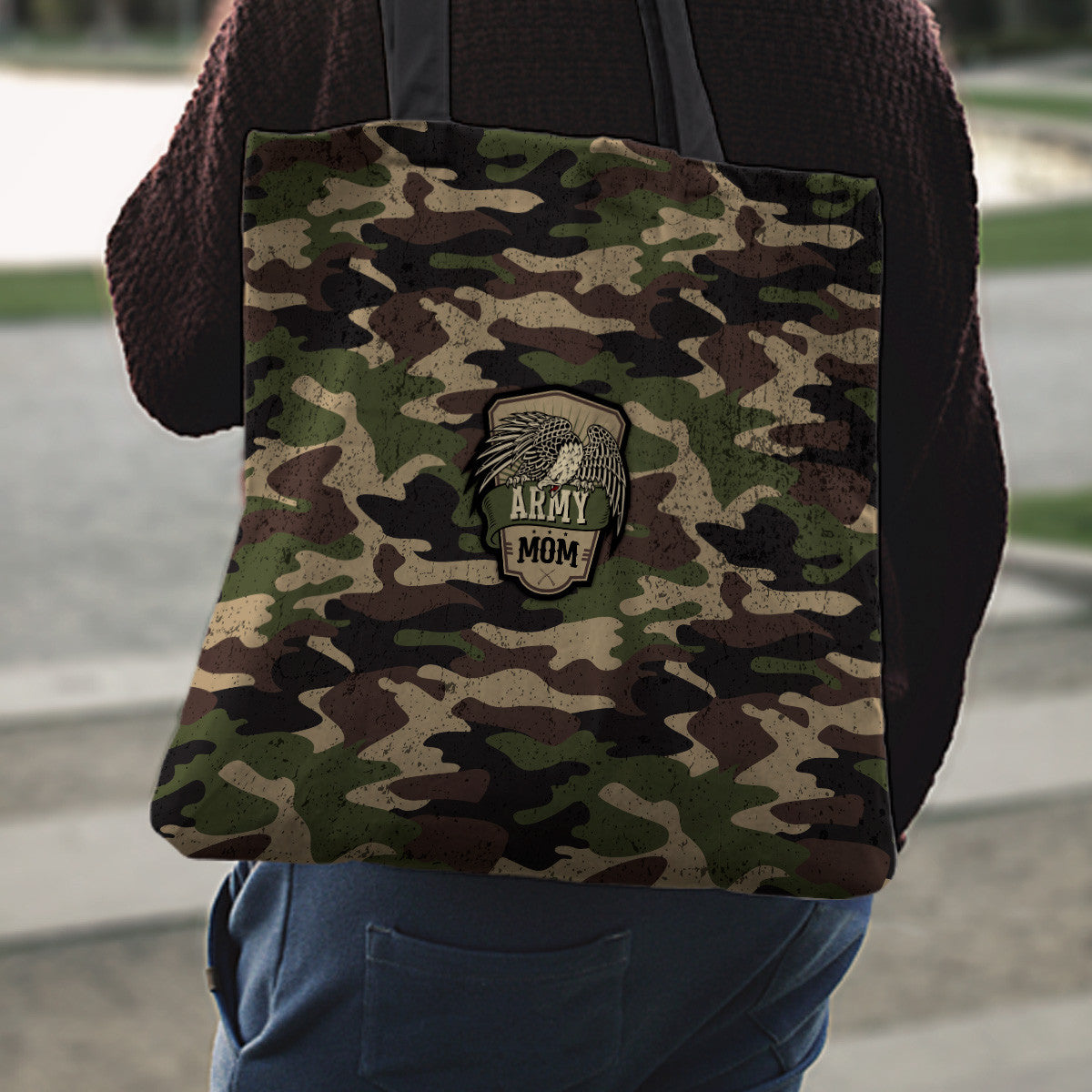 Army Mom Camouflage Tote Bag